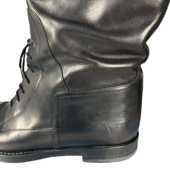 Gucci Black Boulanger Equestrian Tall Lace Up Leather Boots - Picture 11 of 16